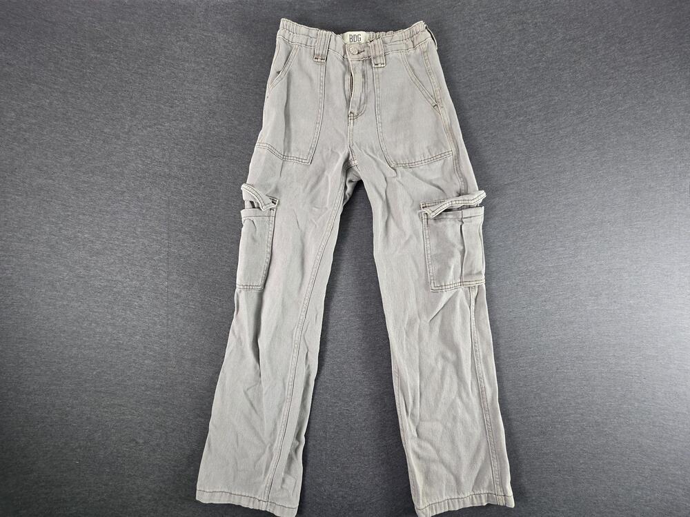 BDG Urban Outfitters Jeans Mens 25W 32L Gray Straight Leg Cargo Denim Pants